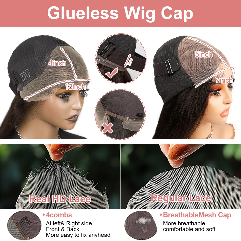 Short Curly Bob Wigs Human Hair 250% Glueless Brazilian Closure Frontal Wigs Without Glue Pre Cut Lace Wigs For Women On Sale 6