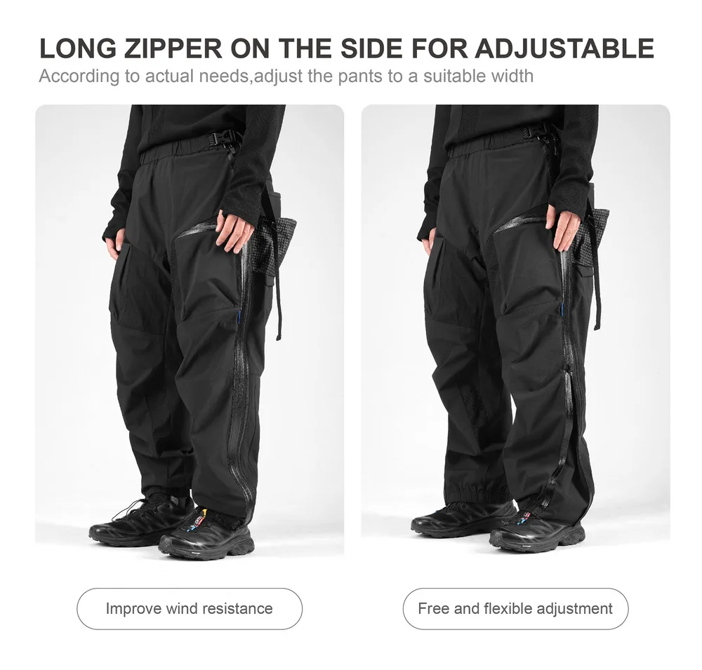 Reindee lusion 23aw quick release zipper waterproof pants integrated waist adjustment multiple pockets techwear gorpcore