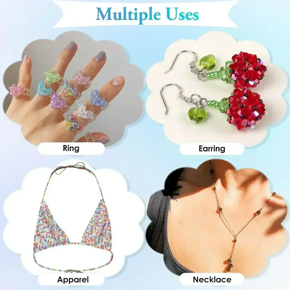 Rosa AB Colore 4/6/8mm Triangolare Sfaccettato Cristallo Austriaco Perline Sparse Del Distanziatore Per Creazione Di Gioielli Bracciali Collane FAI DA TE - Foto 9