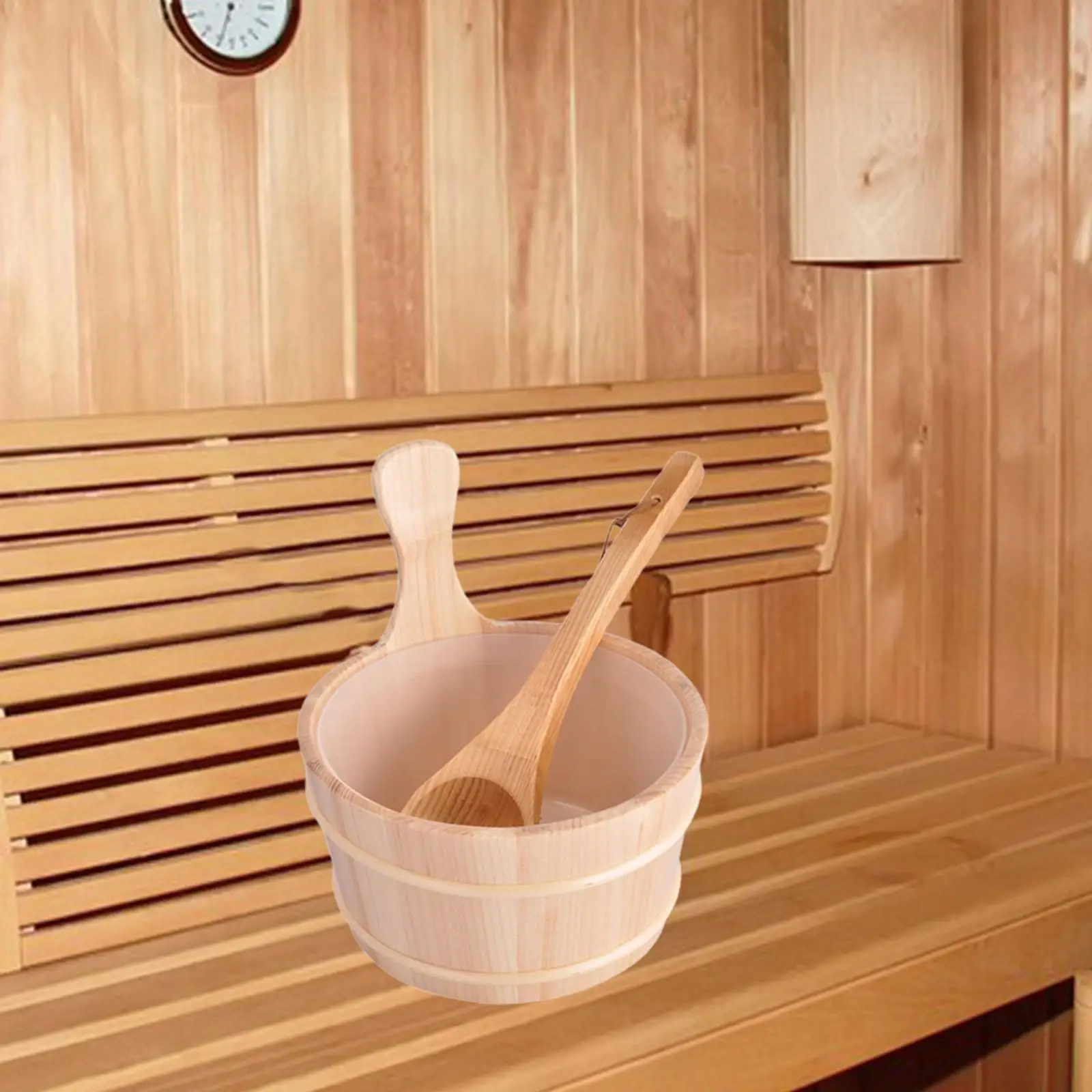 Sauna Bucket with Ladle Sauna Equipment 4L Multifunctionlal Milk Pail Gifts with