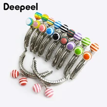 

10Pcs 8.5cm Candy Embossed Bag Handle Coin Purse Frame Kiss Clasp Handbag Sewing Brackets Handles for Making Bags Wallet Sew Kit