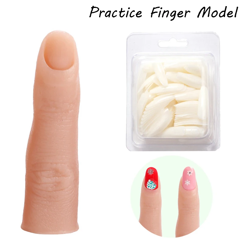

1/100pcs Nail Silicone Practice Finger Model Tool With Joints Bendable Silicone Fake Hand For Nails DIY For Training Accessories