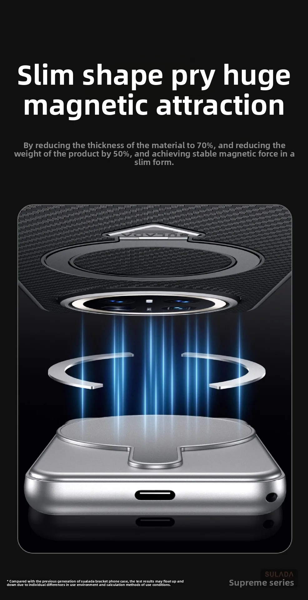 Honor Magic 8 Pro Magnetic Handle MagSafe Case with Carbon Fiber Pattern Kevlar Texture by SULADA 9