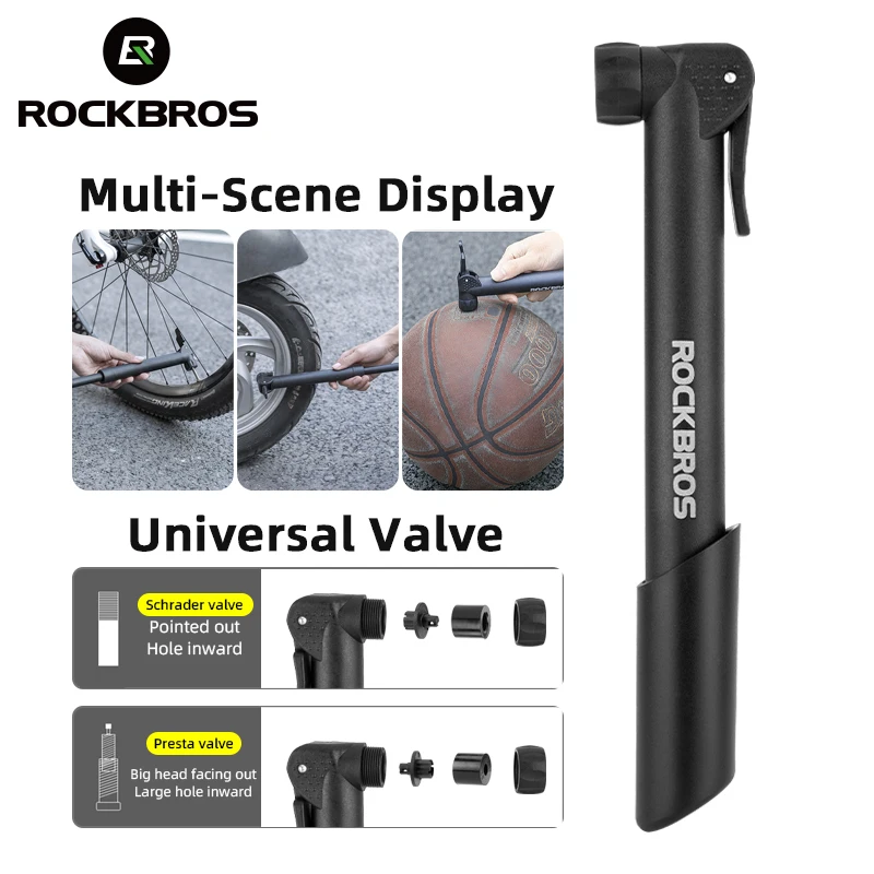 ROCKBROS Bike Pump 80PSI Schrader Presta Valve Bicyle MTB Road Mini Portable Air Inflator nylon Cycling Accessories |