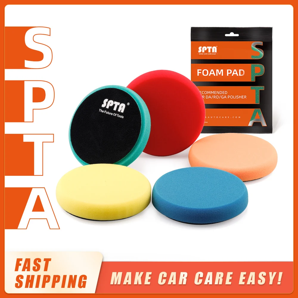 5inch Car Polishing Pads Car Spong Buffing Polish Pad With Hook&Loop For DA/RO/GA Buffer Polisher 5pcs car polishing pad