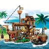 Creative Medieval Pirate Island Fortress Castle Building Blocks Adventure Ship Log Cabin Model Boat Assemble Bricks Toy Kid Gift 2