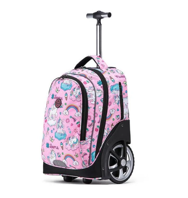 Trolley da viaggio borse zaino per gli adolescenti di Scuola Con Ruote zaino  Bambini zaino Su ruote di grandi dimensioni ruote di Rotolamento dei  bagagli Borse - AliExpress