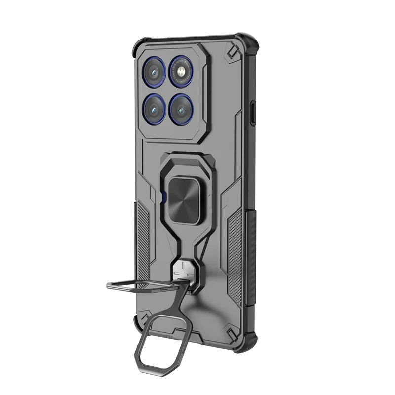 Armor Protective Case with Magnetic Ring Stand Holder and Lens Cover
