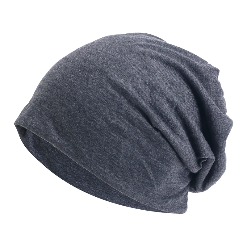 Chapéu gorro casual para homens e mulheres, boné de quimio slouchy, monocromático, elástico, outono, inverno