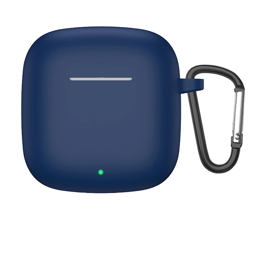 Durable Silicone Protective Earbud Case with Hook - Blue