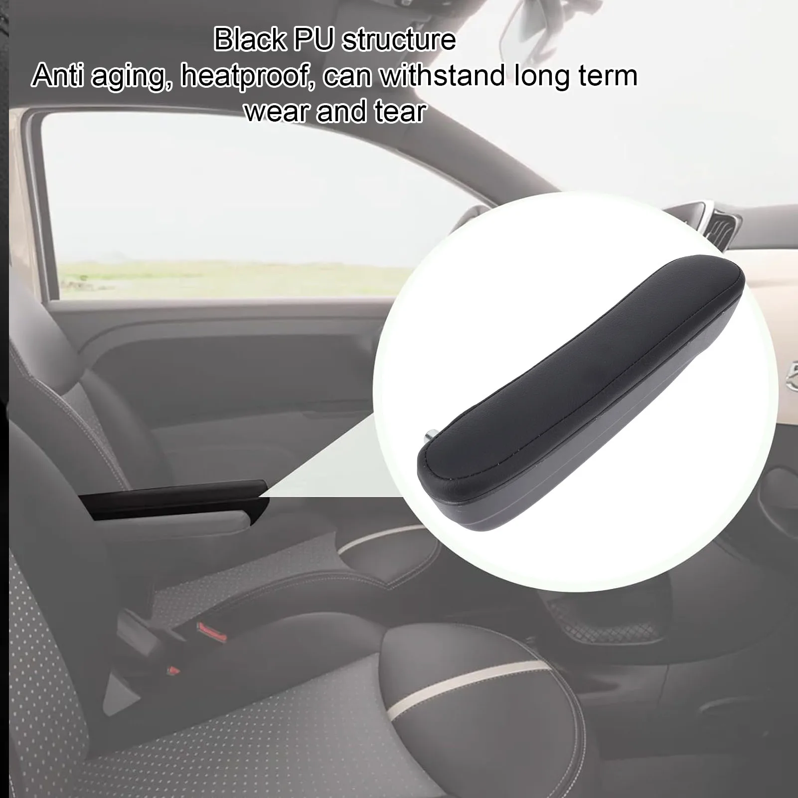 Front Left Seat Armrest Front Seat Armrests Stable Support Heatproof Enduring Abrasion Proof 6BV31KRLAA Adjustable for Vehicle