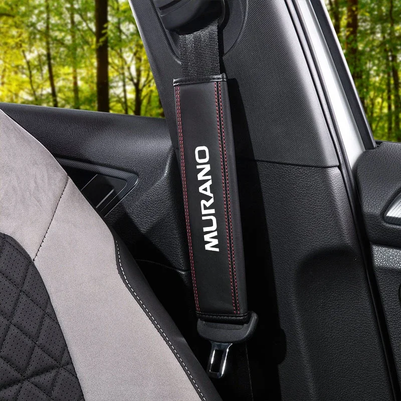 for Nissan Murano 2010 2013 2015 1pc Cowhide Car Interior Seat Belt Protector Cover For car Auto Accessories