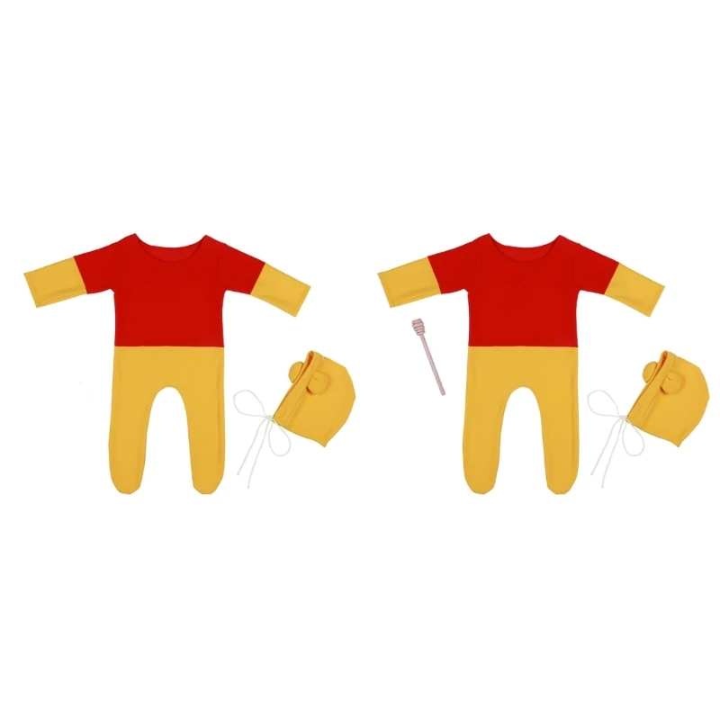 

Baby Photography Props Bear Costume Jumpsuit Hat Birthday Party Photo Props 2pcs