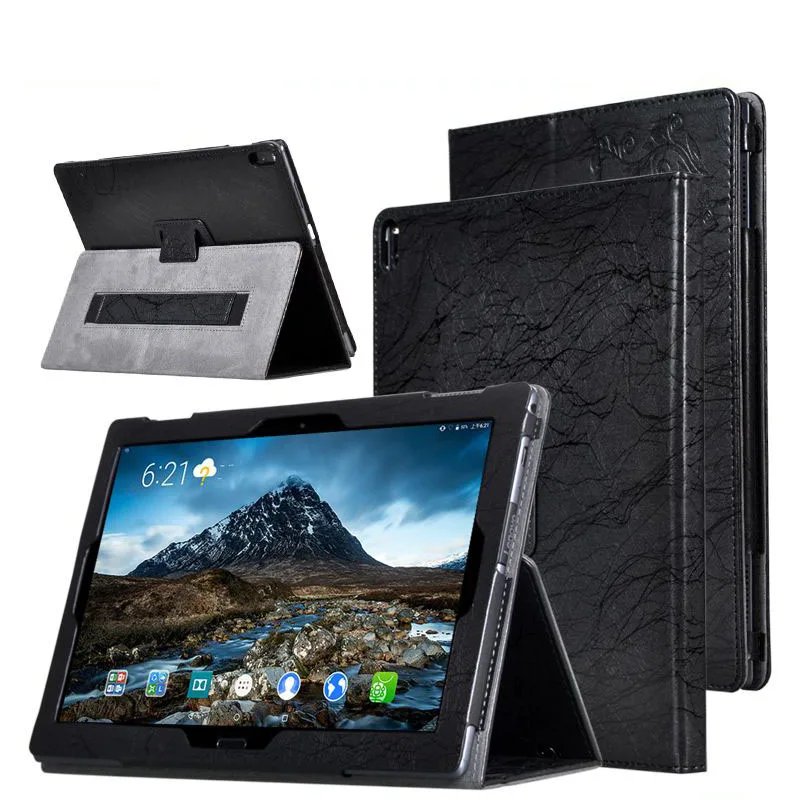 

Print Flower Cover For Lenovo Tab 4 10 Plus TB-X704N/F/L Honor Waterplay 10.1 Tablet PU Leather Case Flip Book with Hand Strap