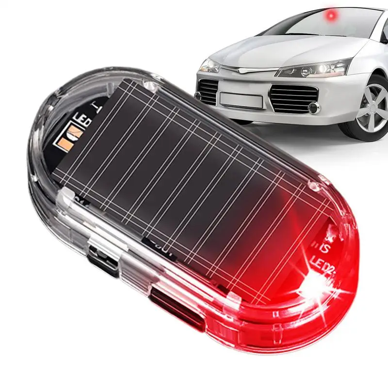 Luce di sicurezza finta per auto ad energia solare Blu/Rosso lampeggiante Simulato allarme Dummys Avvertimento wireless Lampada di avvertenza antifurto Stroboscopica