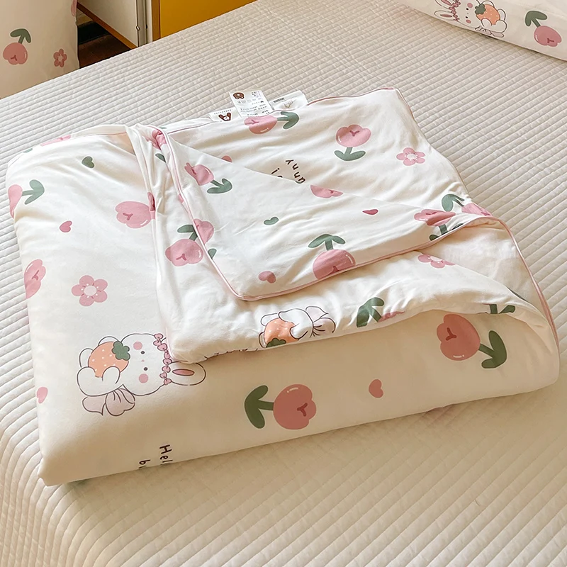 

Summer Thin Comforter Home Textiles Students Children Cartoon Print Soft Breathable Air Conditioning Quilt Blanket Washable