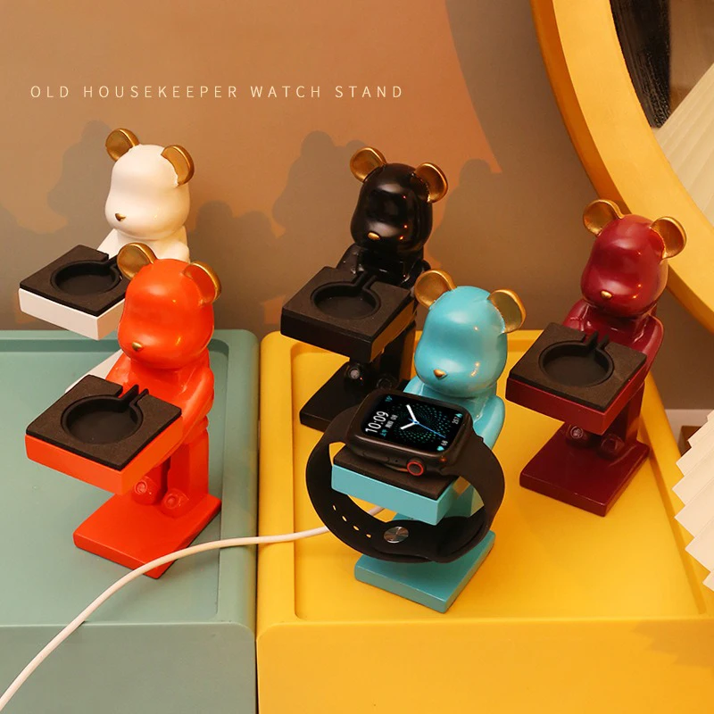 Creative Apple Watch Stand for Charging Bracket IWatch Base Table Watch Stand for Men Figurine Storage Rack Organizer Display
