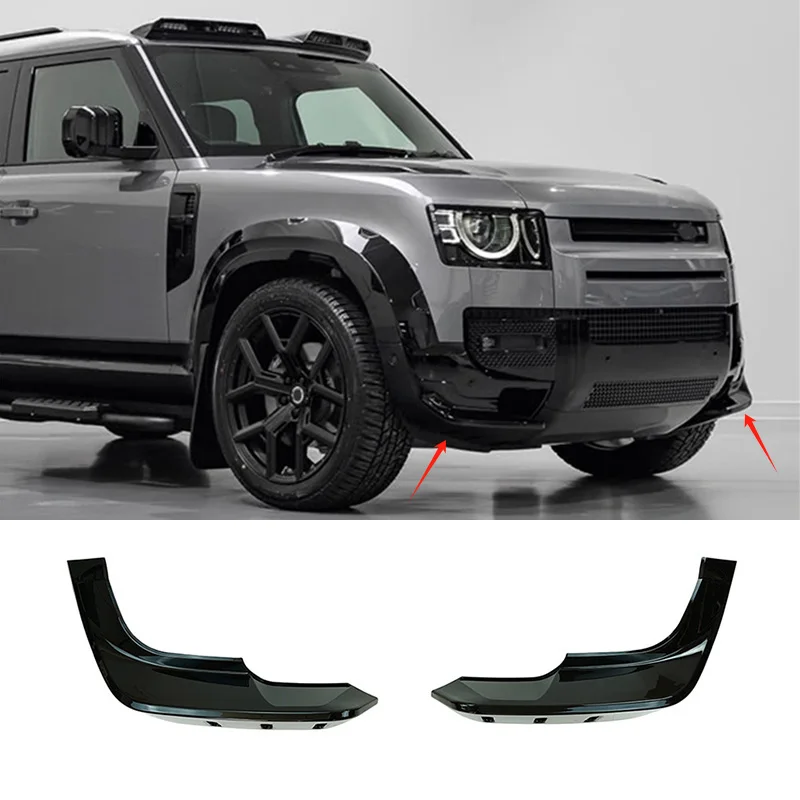 

Подходит для Land Rover Defender 90 110, передняя губа автомобиля, ярко-черный передний бампер, нижняя защитная пластина, аксессуары