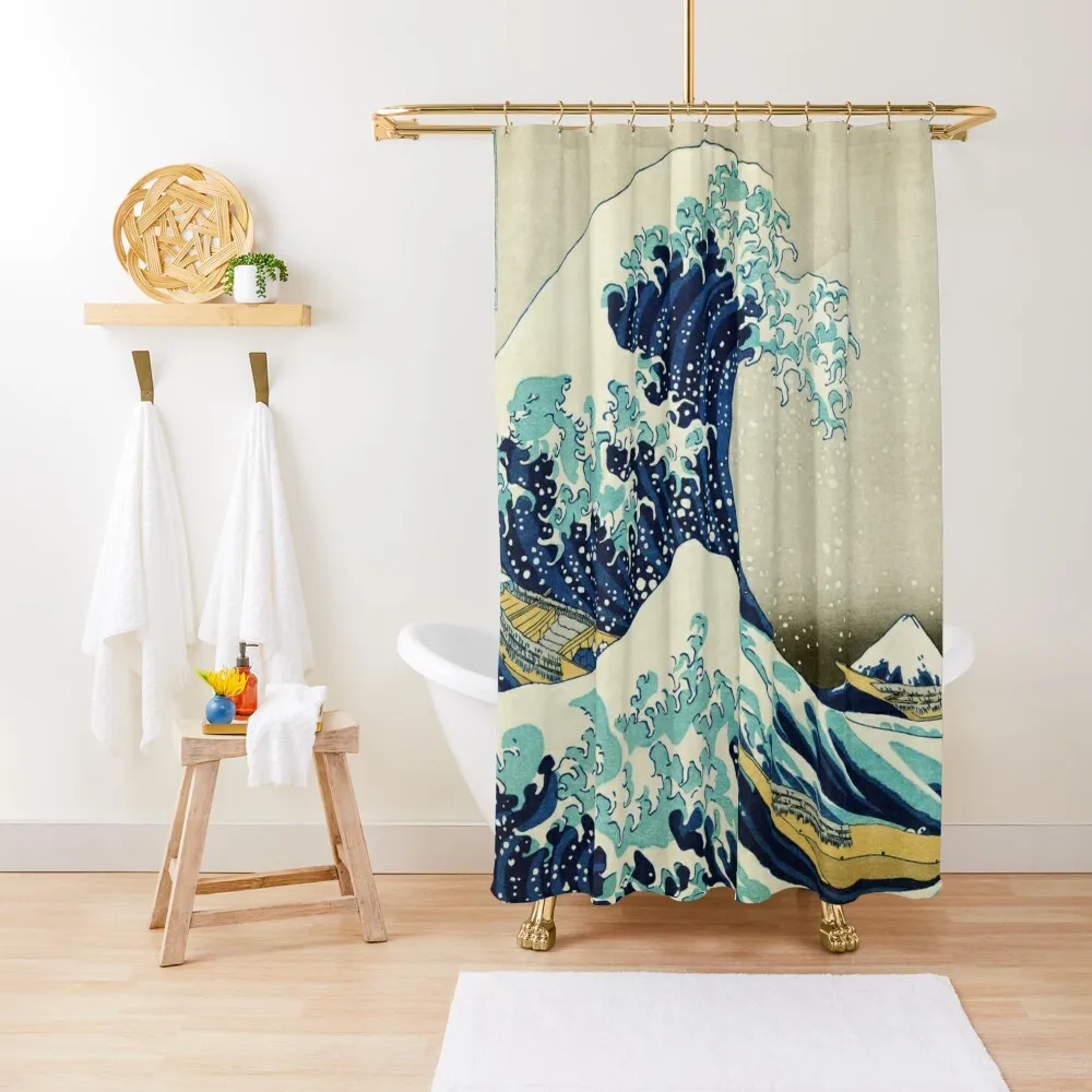 

The Great Wave off Kanagawa by the Japanese ukiyo-e artist Hokusai Hiroshige nature waves painting HD HIGH QUALIT Shower Curtain