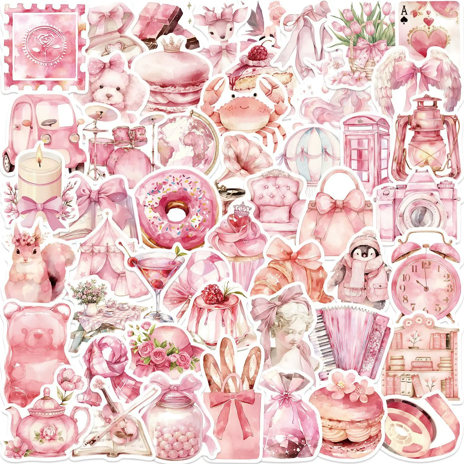 50PCS Vintage Tiere Clipart Aufkleber Ästhetische Skateboards DIY Harajuku Laptop Gepäck Wasserdichte Wand Zimmer Bar Dekor Aufkleber – Detail 12