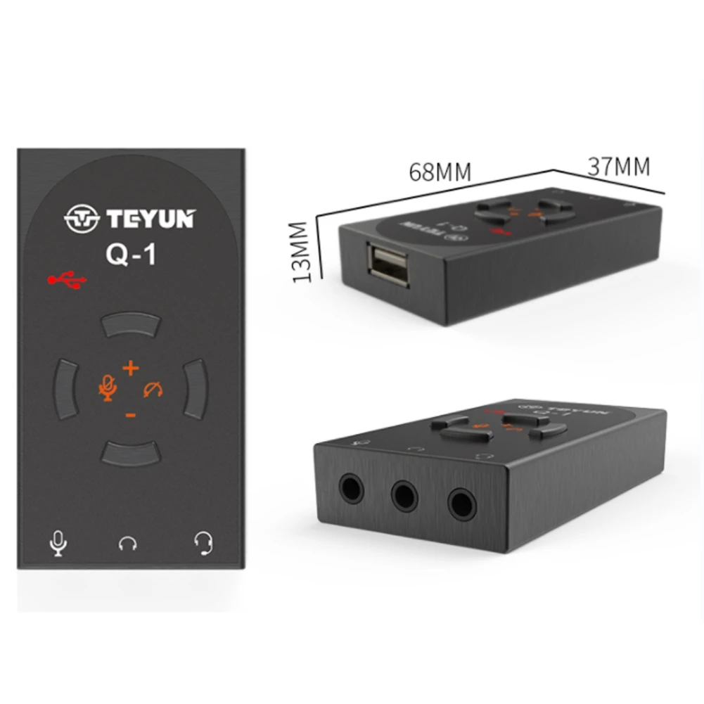 TEYUN Q1 게임 사운드 카드 USB7.1 오디오 3.5Mm 마이크 어댑터 사운드 카드 16BIT/48KHZ PC 노트북 휴대 전화 헤드셋 용
