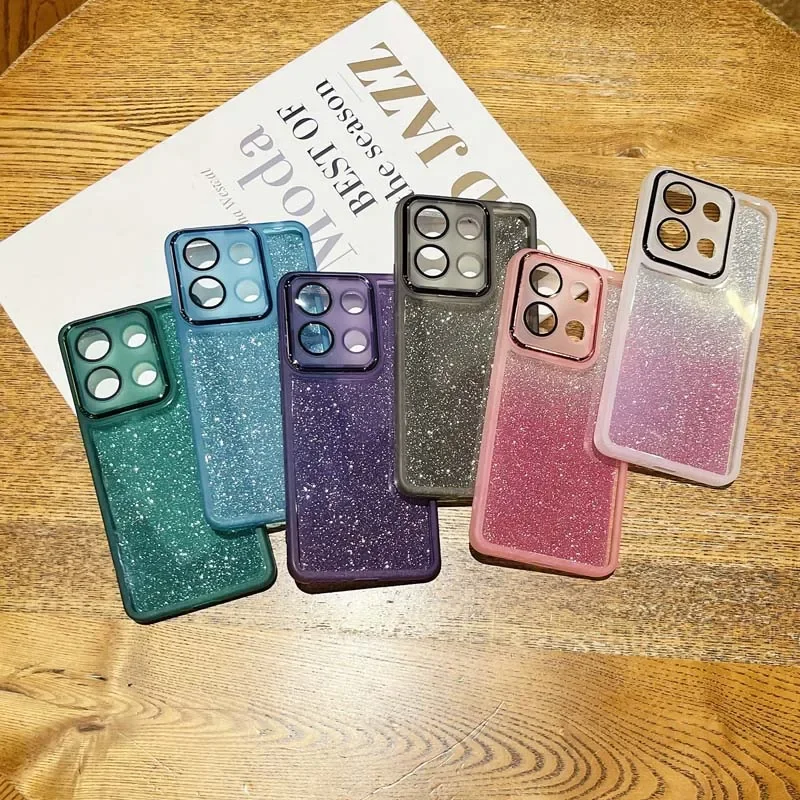 Bling Soft Silicone Glitter Paper Clear Phone Case Cover