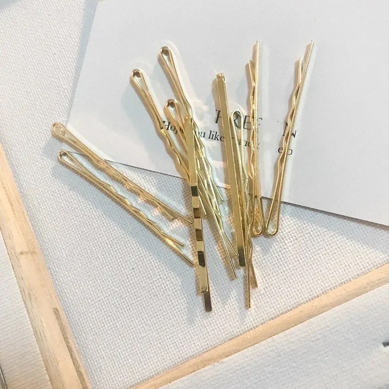 10pcs 황금 헤어 클립 숙녀 여자 웨이브 헤어핀 스타일링 액세서리 살롱 보이지 않는 레트로 실용적인 헤어 클립