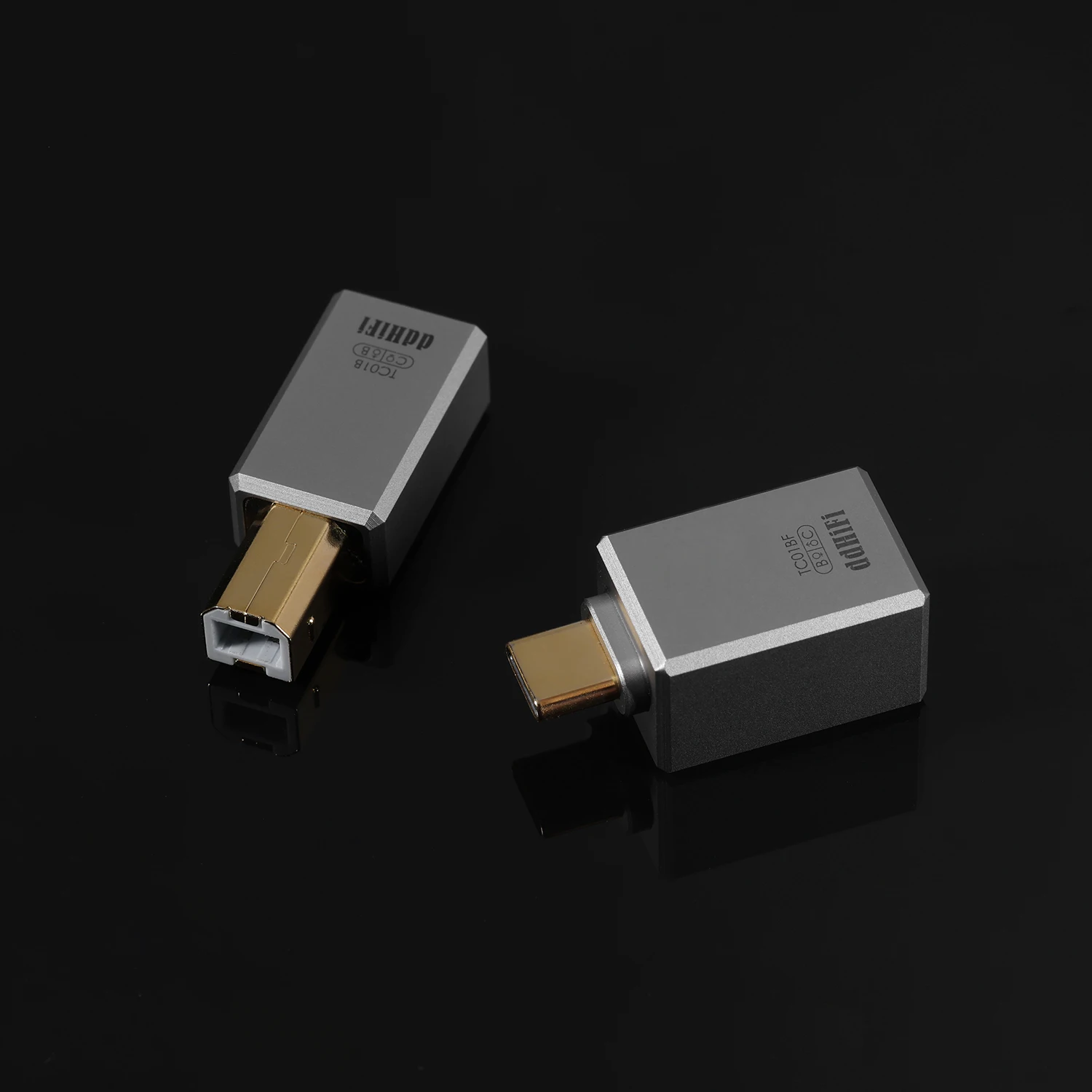 USB-B to USB-C Audio Adapter Converter CNC Gold-Plated Connectors