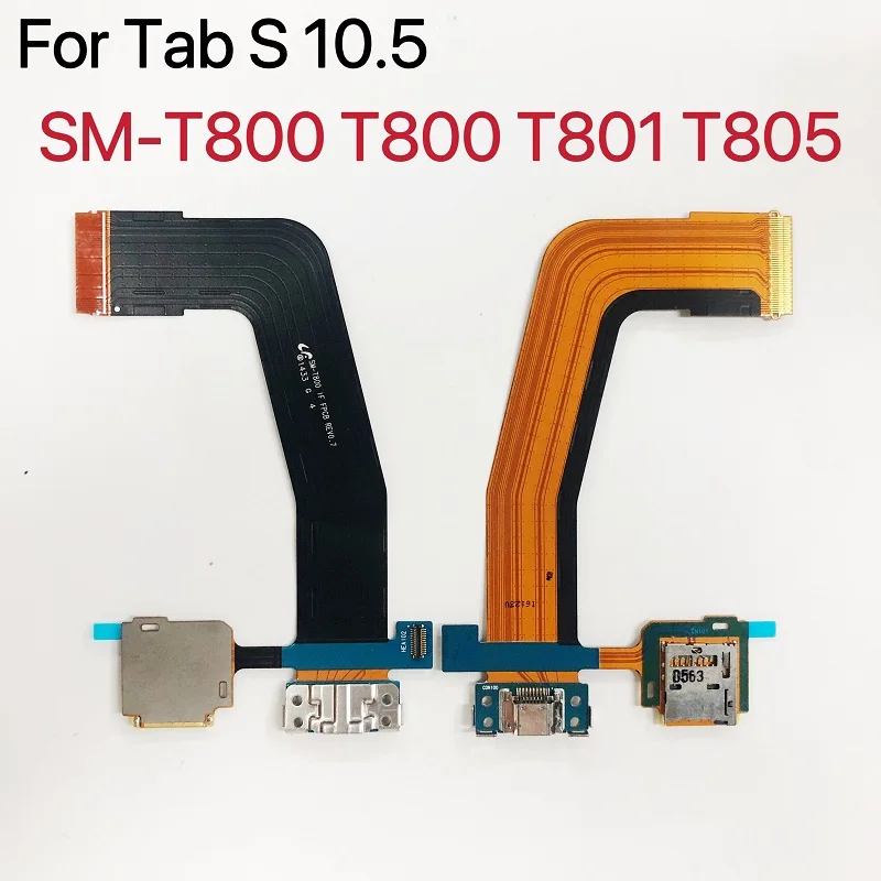 삼성 갤럭시 탭 S 10.5 SM-T800 T805 용 수리 부품, 3G 마이크로SD 메모리, 카드홀더 충전 포트 커넥터, 플렉스 케..
