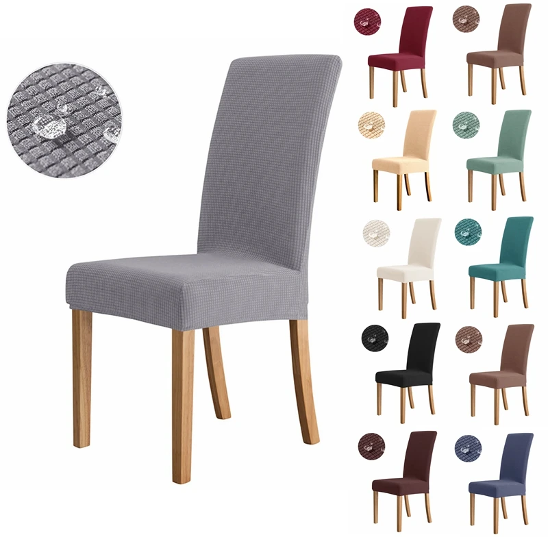 Waterproof Chair Cover for Dining Room Kitchen Elasticity Jacquard