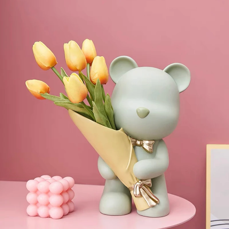 

decorative animal table vase polar bear flower insert ornament