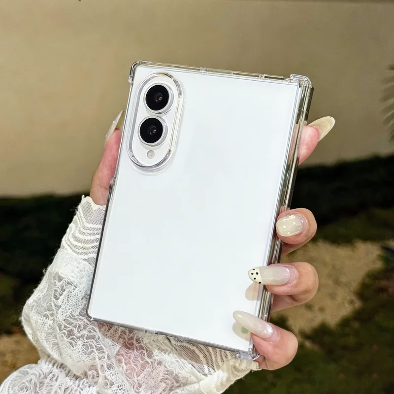 Transparent Shockproof Folding Phone Case, Hard Cover for Samsung Galaxy Z Fold Series
