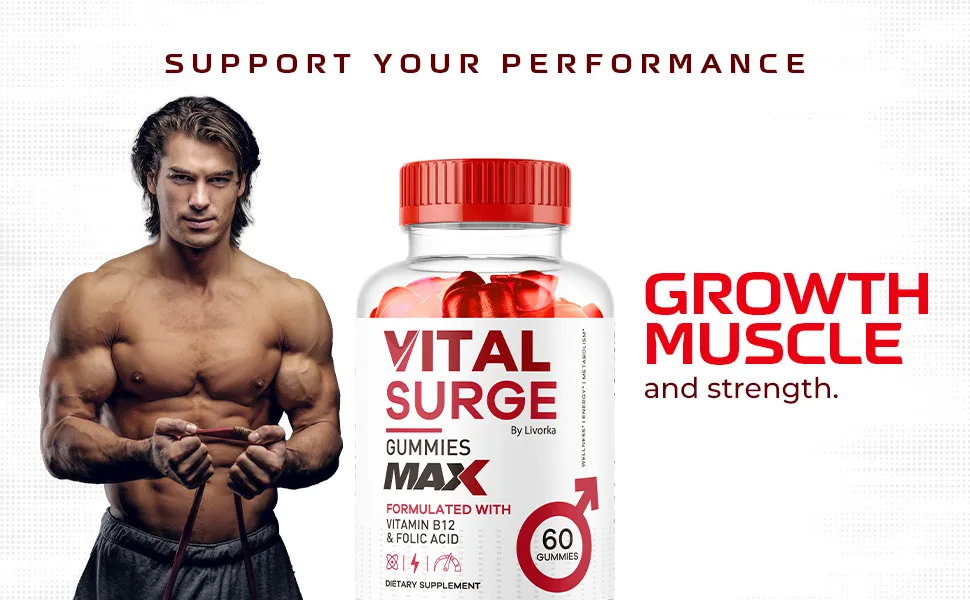 vital surge male vitalsurge gummies gummy performance support for man men 