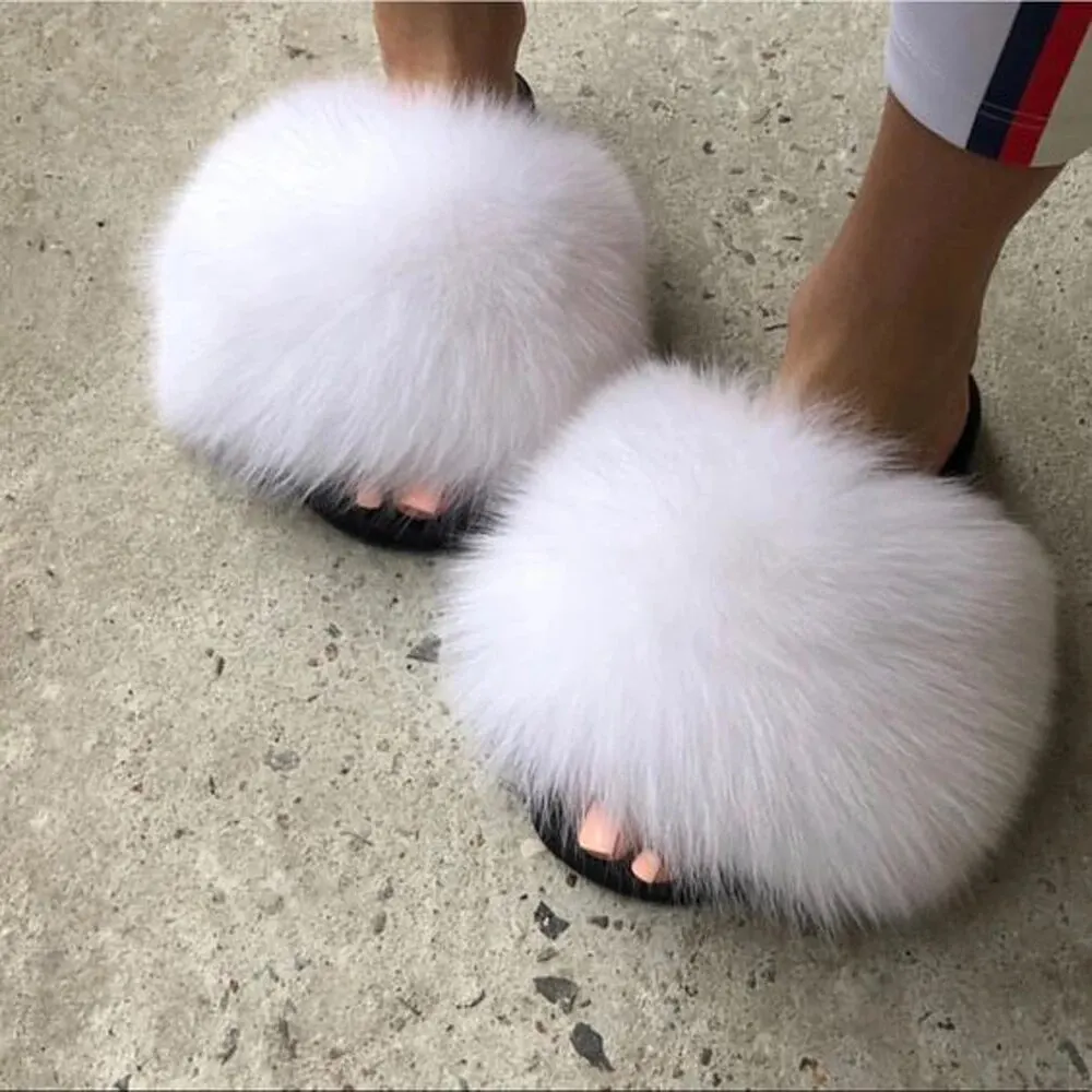 여성용 인조 모피 슬라이드 슬리퍼, 오픈 토 슬립온 플랫 실내 봉제 슬리퍼, 홈 침실 퍼지 슬리퍼