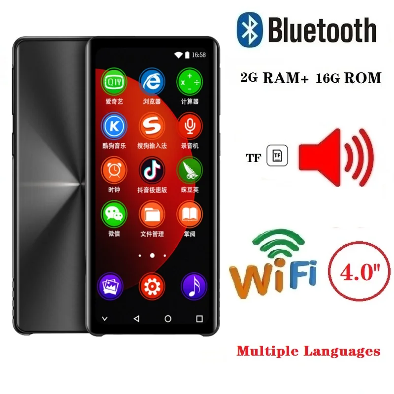New Android Wifi Mp3 Mp4 Player Bluetooth 5.0 Full Touch Ips 4.0 Inch