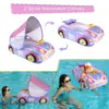 Baby Pool Float with Canopy Cartoon Car Toddler Inflatable Swim Pool Float Seat Boat Infant Floating Ring Summer Beach Water Toy 2