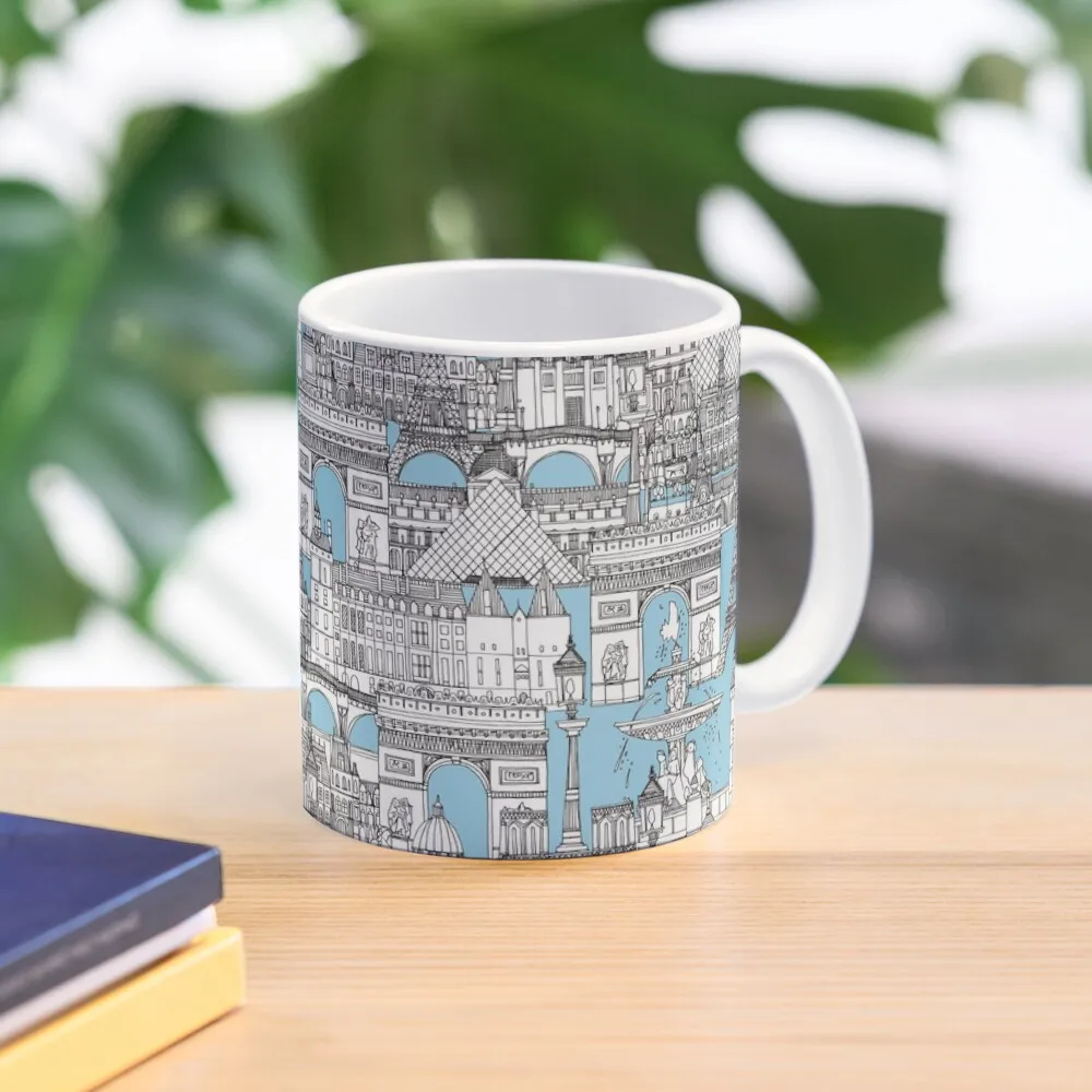 

Paris toile cornflower blue Coffee Mug Creative Cups Cups Sets Original Breakfast Cups Mug