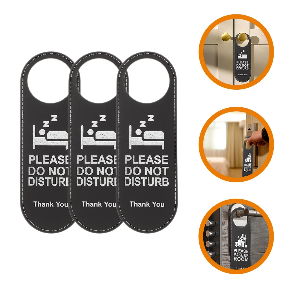 

Leather Door Hanger Sign Hotel Hanger Do Not Disturb Make Up Signs Leather Hotel Please Do Not Disturb Clean Sided Doors