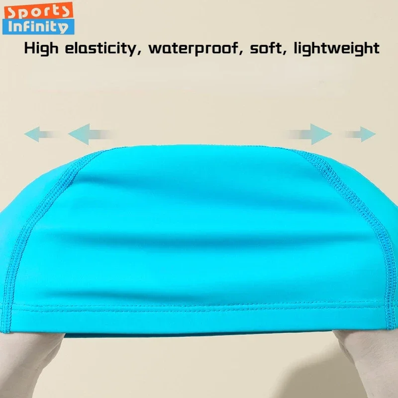 Girls Swimming Cap Cartoon Cute Waterproof High Elastic Ear Protection Swimming Hat for Children Boys Kids Swimming Accessories 5
