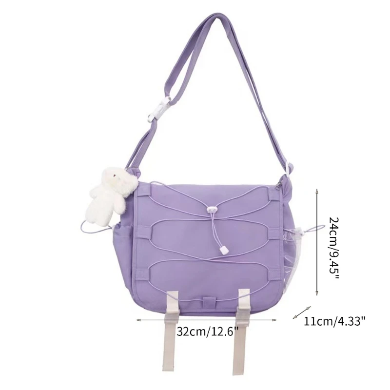 Harajuku Nylon Shoulder Bag for Women Student Large Capacity Crossbody Bags
