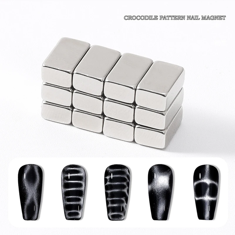 Crocodile Pattern Nail Magnet Nail Cat Eye Strong Effect Magnet Geometric Wave UV Attraction Magnets Set DIY Manicure Tool