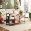 Coffee Table, 31.3" and 18.7" Small Coffee Tables for Living Room, Modern Center Table and Side Table Set withStorage Side Pouch 6