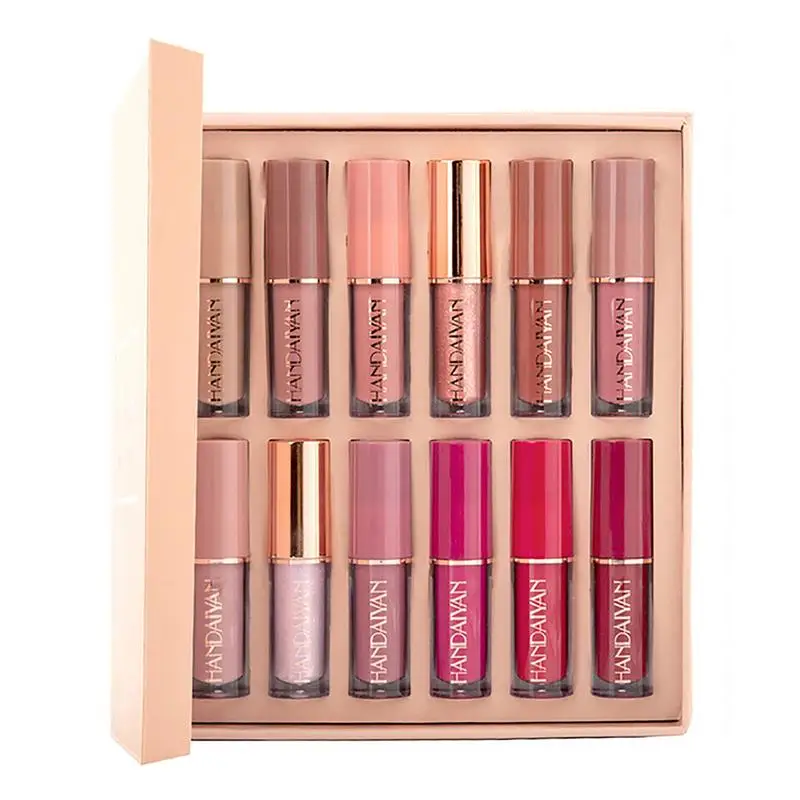 

12Pcs Velvet Matte Lip Gloss Set LipTint Combo Waterproof Long-wear Liquid Lipstick Lip Colour Lips Makeup Women Girls Gifts