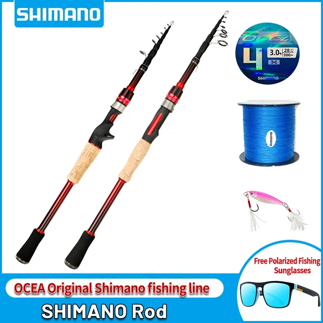 Shimano Carbon fibre Steel Rod Carbon Spinning Casting Fishing Rod with 1.8m /2.1m/2.4m Baitcasting Rod for Bass Pike Fishin Gun grips 1.8 m