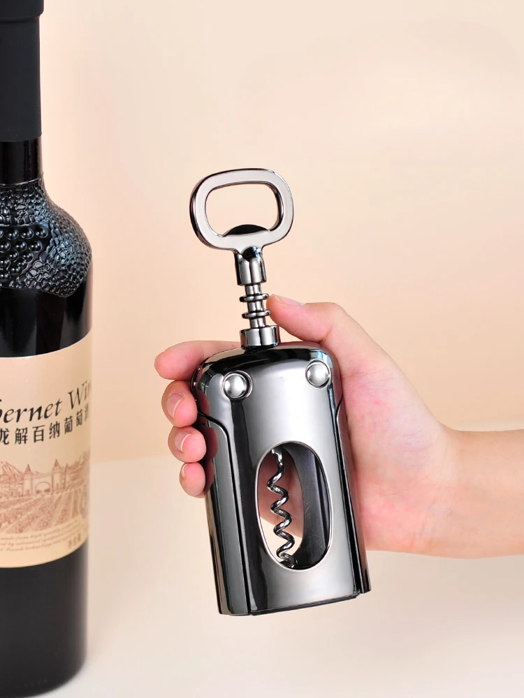 Zinc Alloy Thickening Wine Bottle Opener Multi-functional Household Kitchen Gadgets Commercial Wine Bottle Opener with Handle