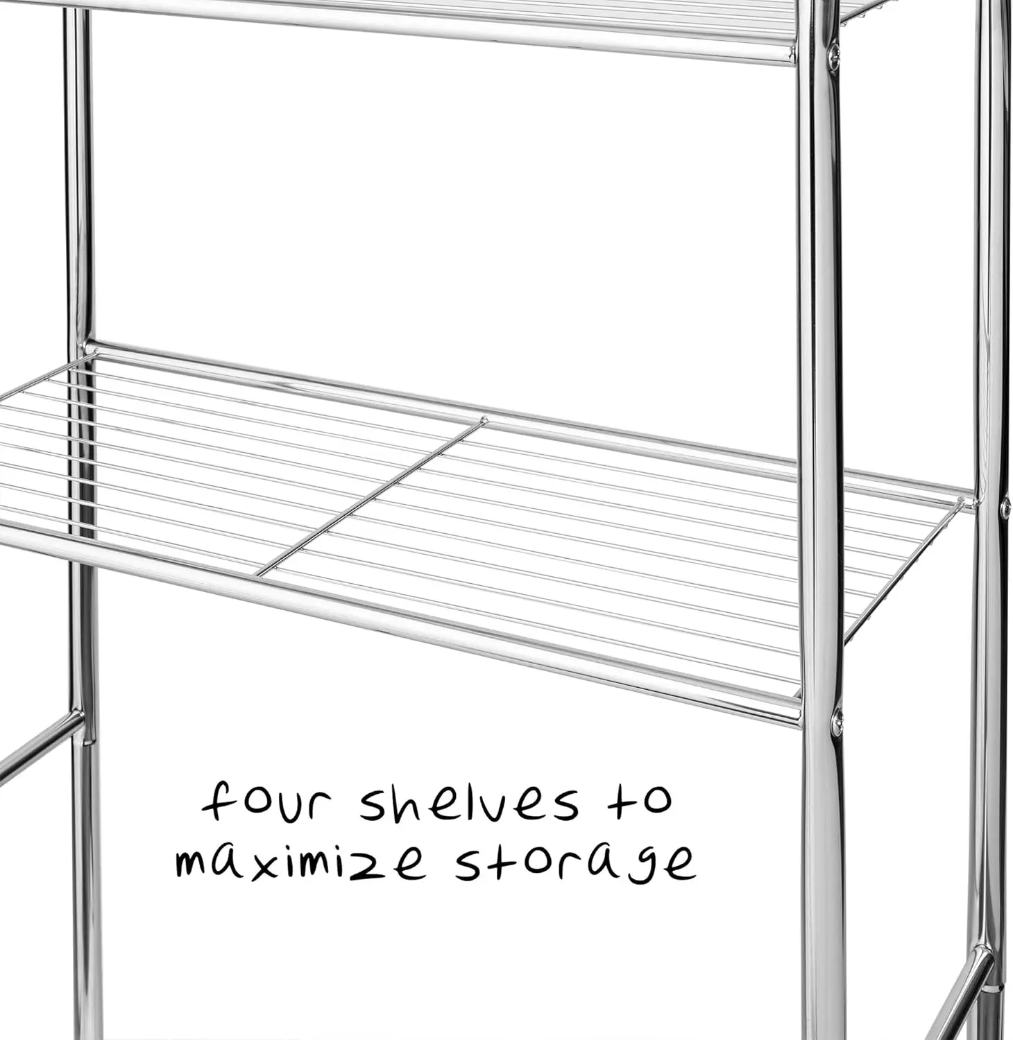 Honey-Can-Do 4-Tier Space Saver Shelf, Chrome, 24.02" L x 11.02" W x 67.72" H, BTH-05281 4