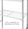 Honey-Can-Do 4-Tier Space Saver Shelf, Chrome, 24.02" L x 11.02" W x 67.72" H, BTH-05281 4