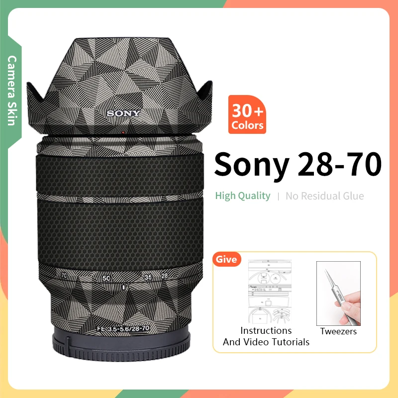 

For sony 28 70 skin FE 28-70mm F/3.5-5.6 Camera Lens Skin Anti-Scratch Protective Sticker Silvery More-Colors Graffiti