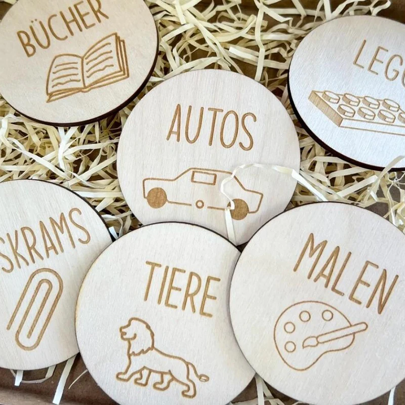 صناديق تخزين العلامة الخشبية الشخصية ، تسمية الخشب...