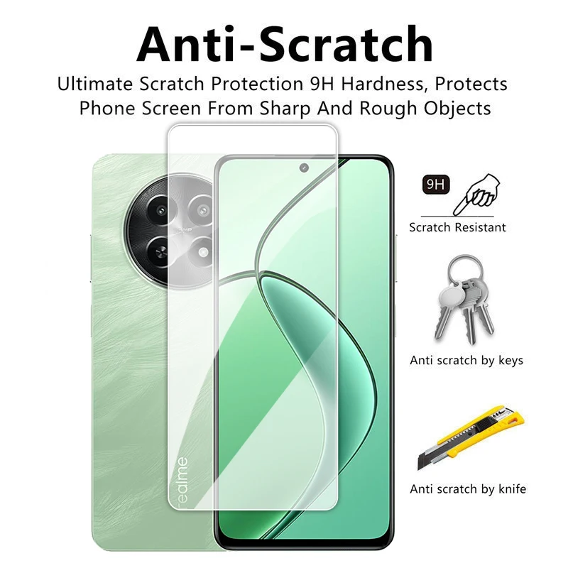 Set di 2 pellicole proteggi schermo per Realme 7 Pro, in vetro temperato, ad alta trasparenza, ultra resistente (durezza massima), ultra sottile, anti-impronte, posa facile e protezione ottimale